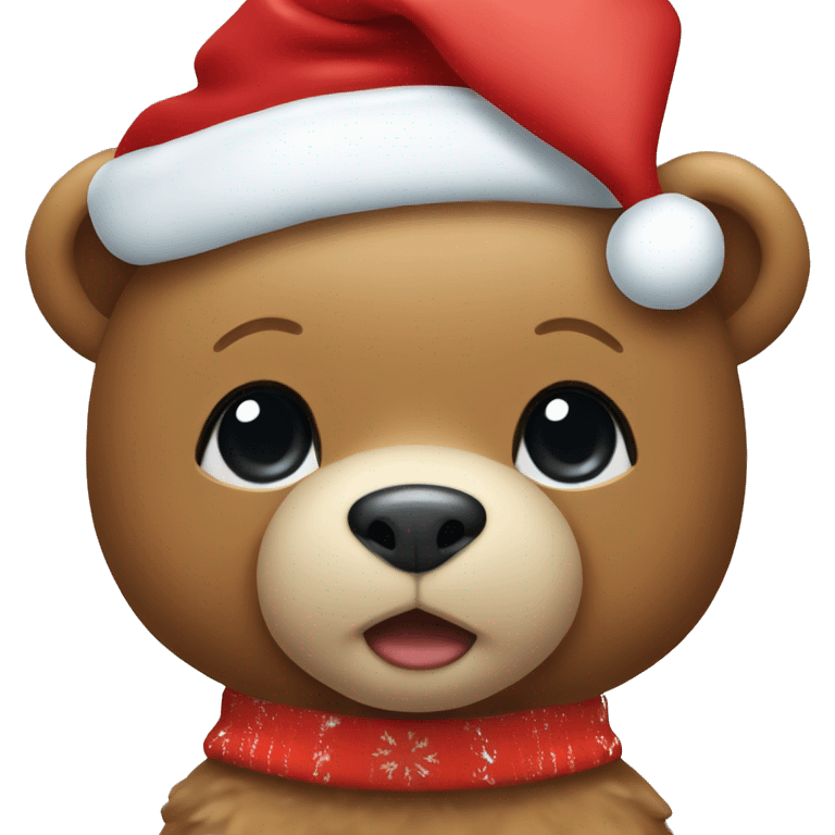 Cute Christmas teddy bear emoji