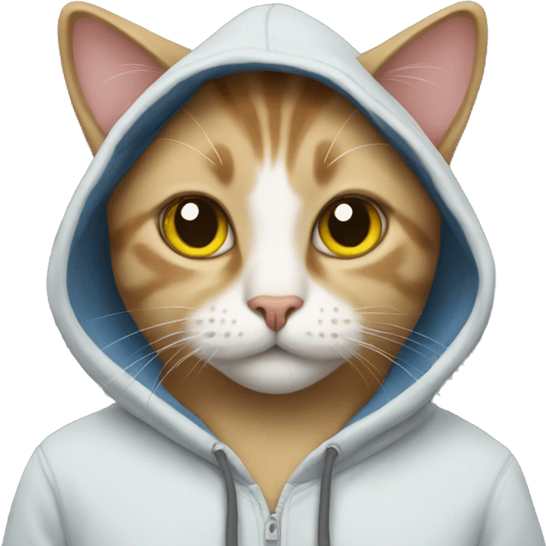 Cat wearing a hoodie emoji