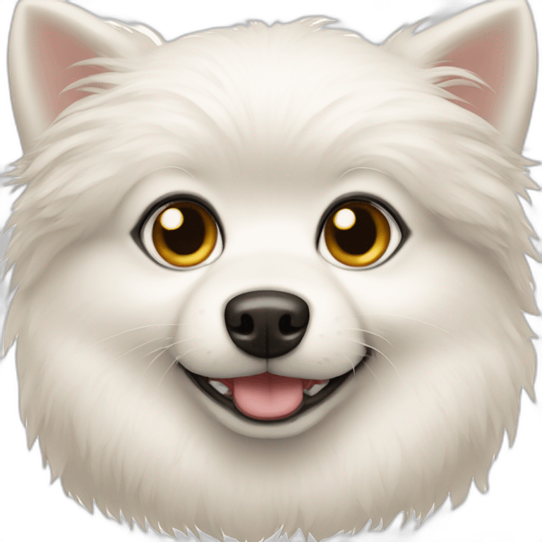 Pomeranio white dog emoji