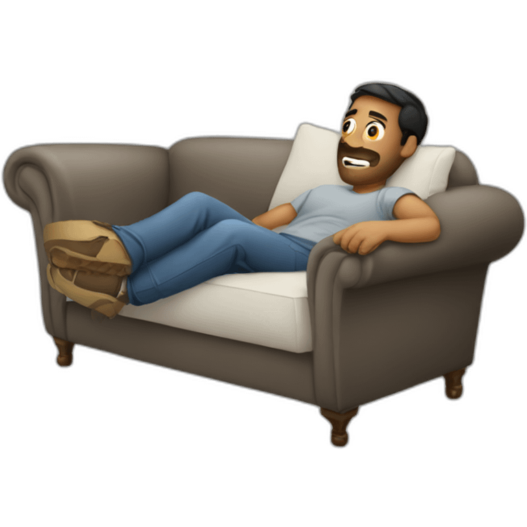 man chilling in couch emoji