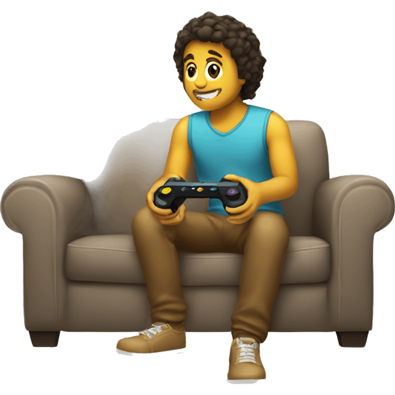 Sitting on couch playing video games emoji