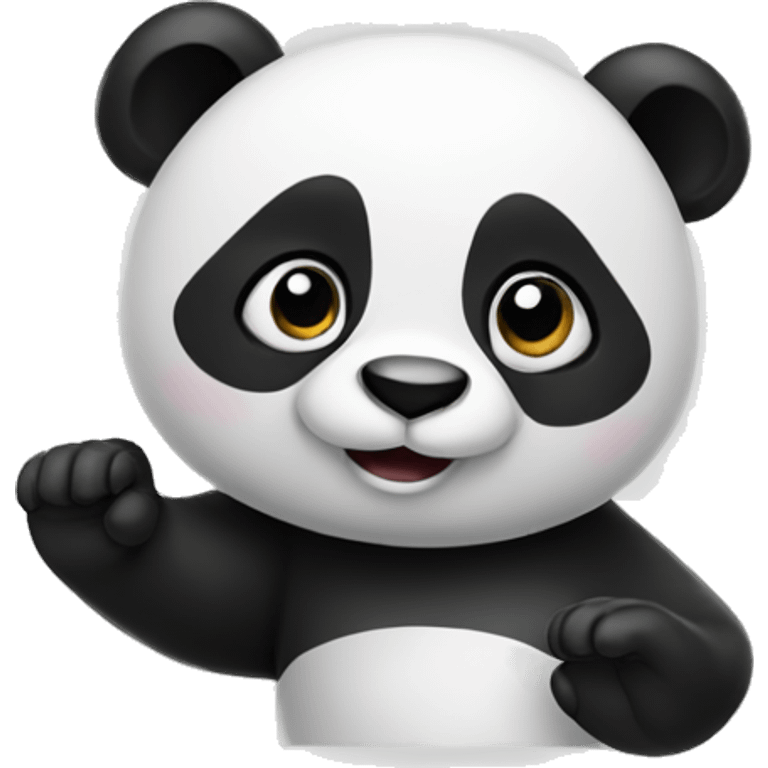 panda waving bye emoji