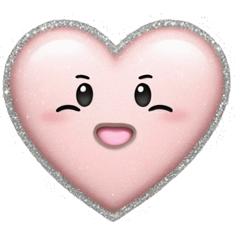 blush pink heart with silver sparkles emoji