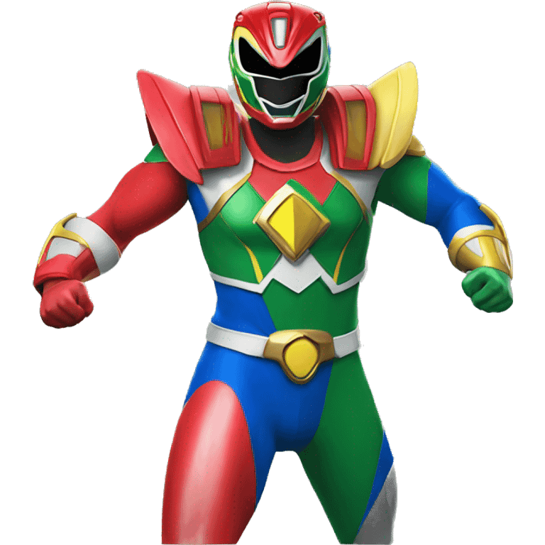 red, yellow, blue , green power rangers emoji