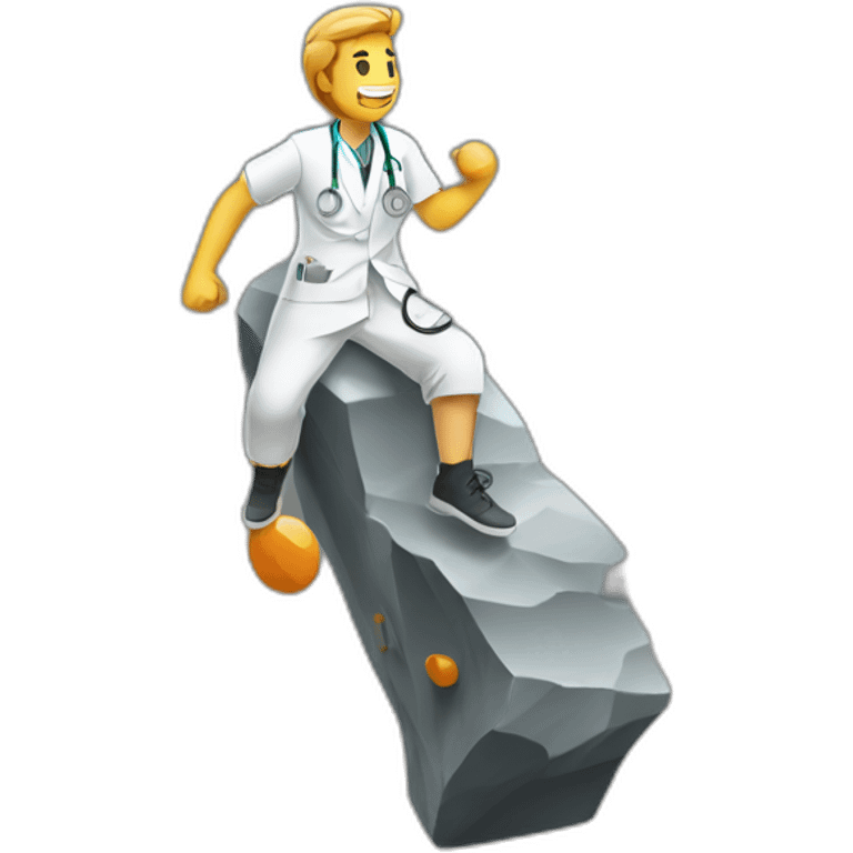 doctor bouldering indoors emoji