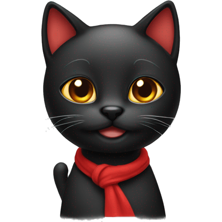 Black and red cat emoji