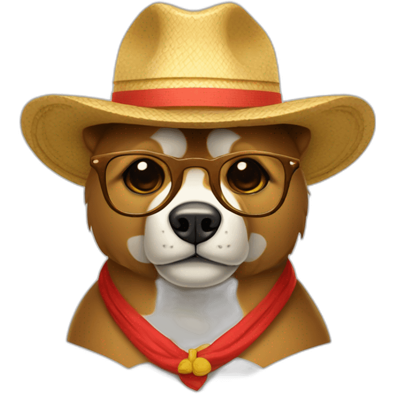 Oso con sombrero y lentes de sol emoji