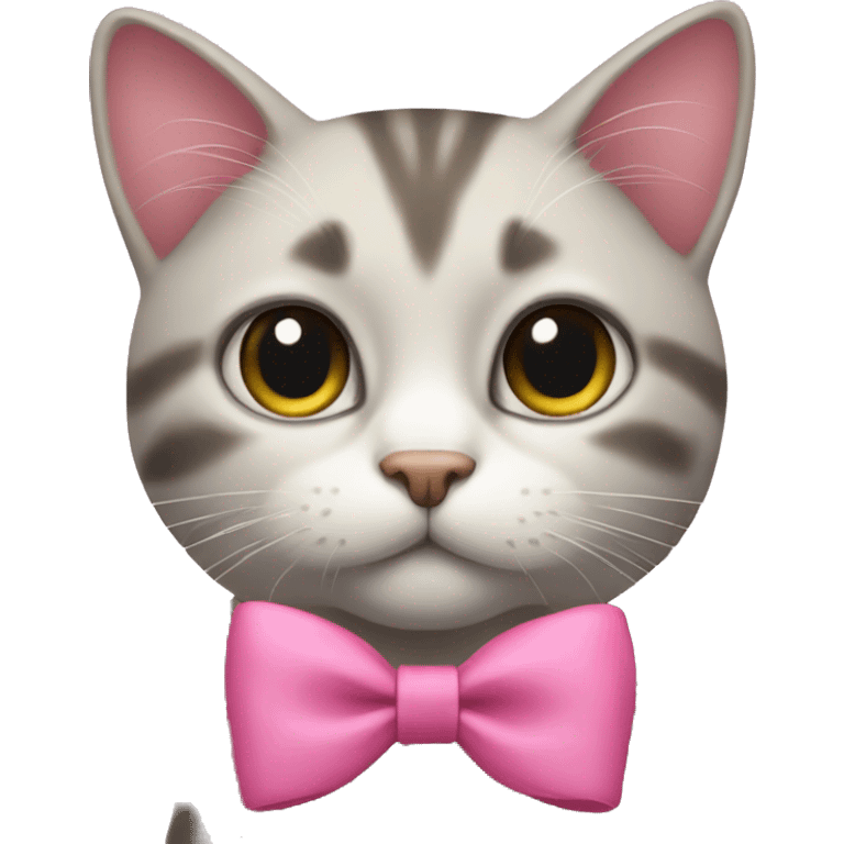 cat with a pink bow emoji