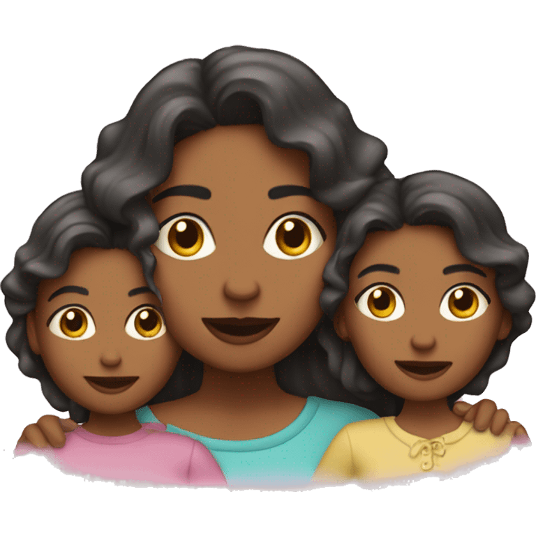  madre con tres hijas  emoji