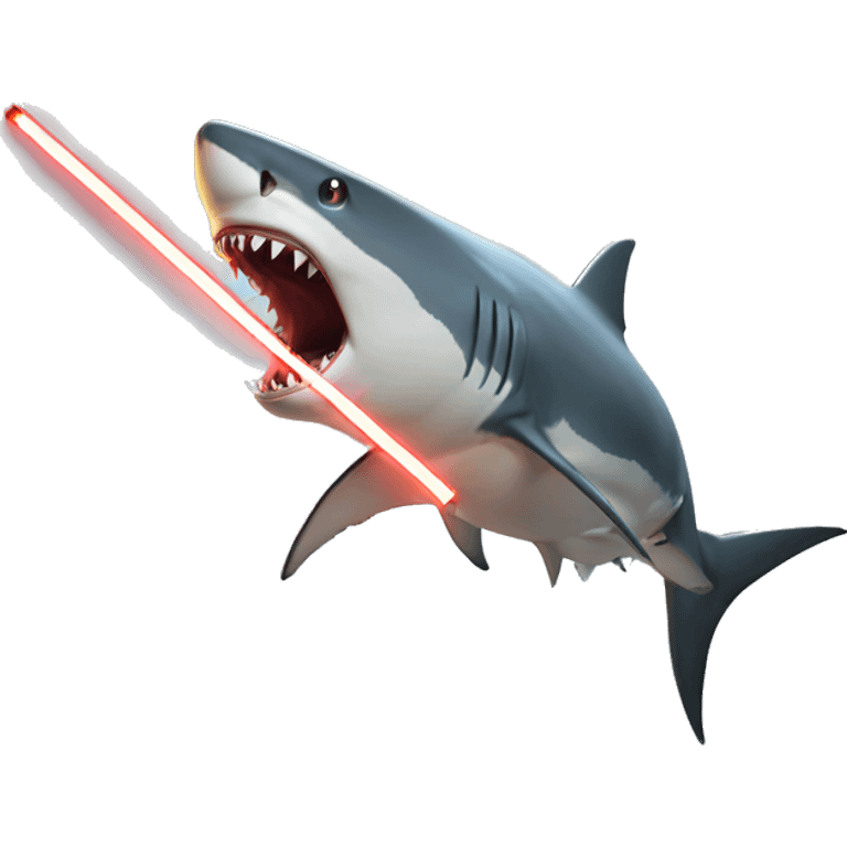 Shark shooting out lasers emoji