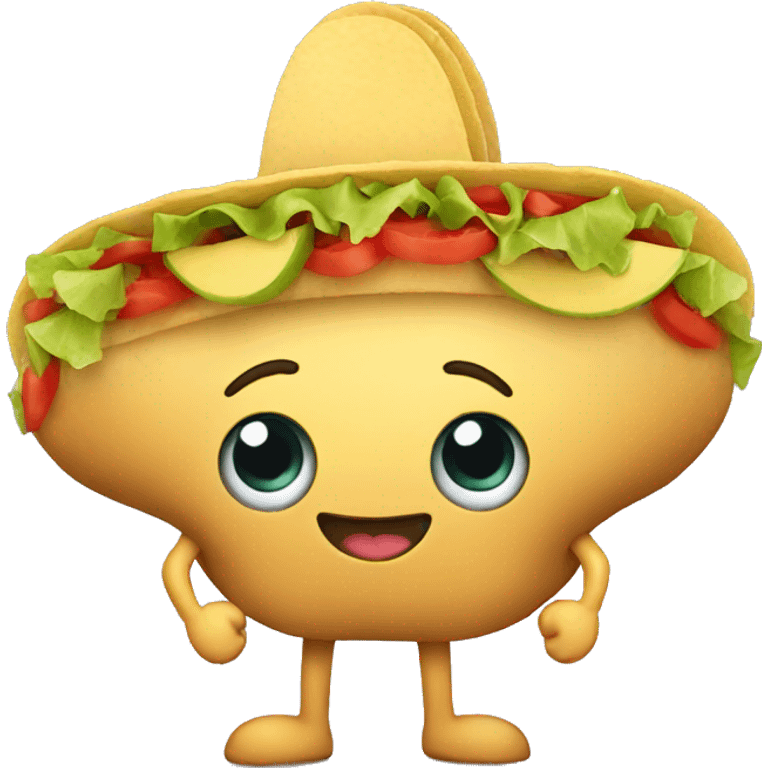 Happy taco with legs emoji