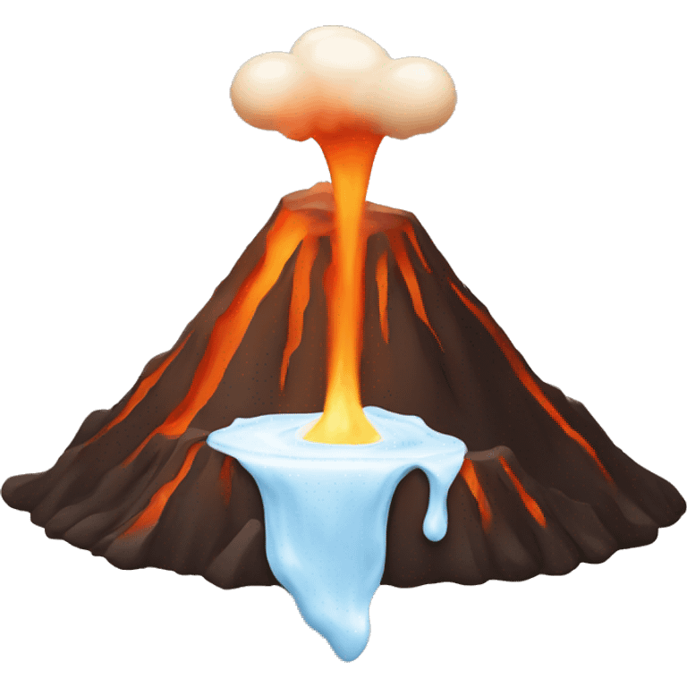 volcano with milk emoji