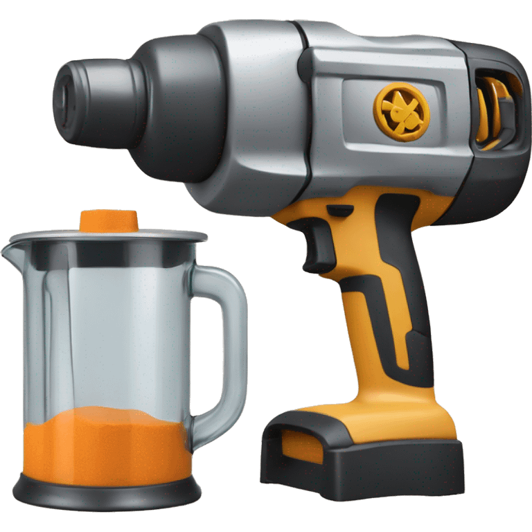 A rotary hammer marries a blender emoji