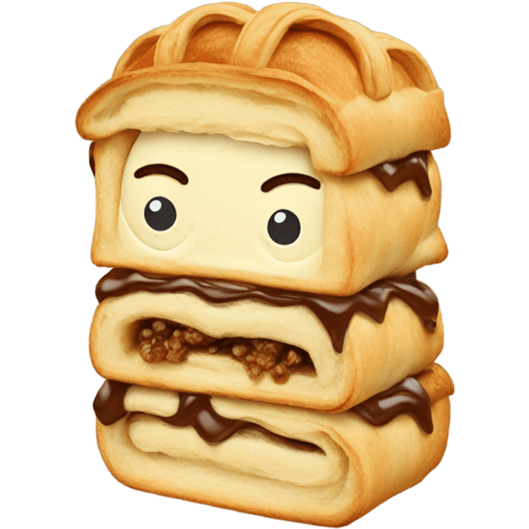 A person with a strudel for body emoji