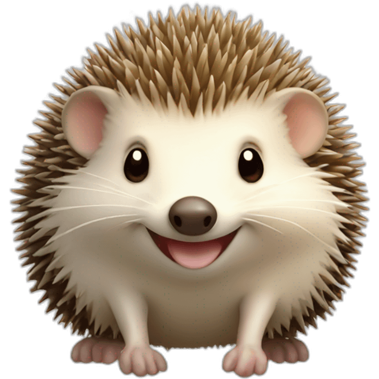 a cheerful hedgehog with a mushroom emoji