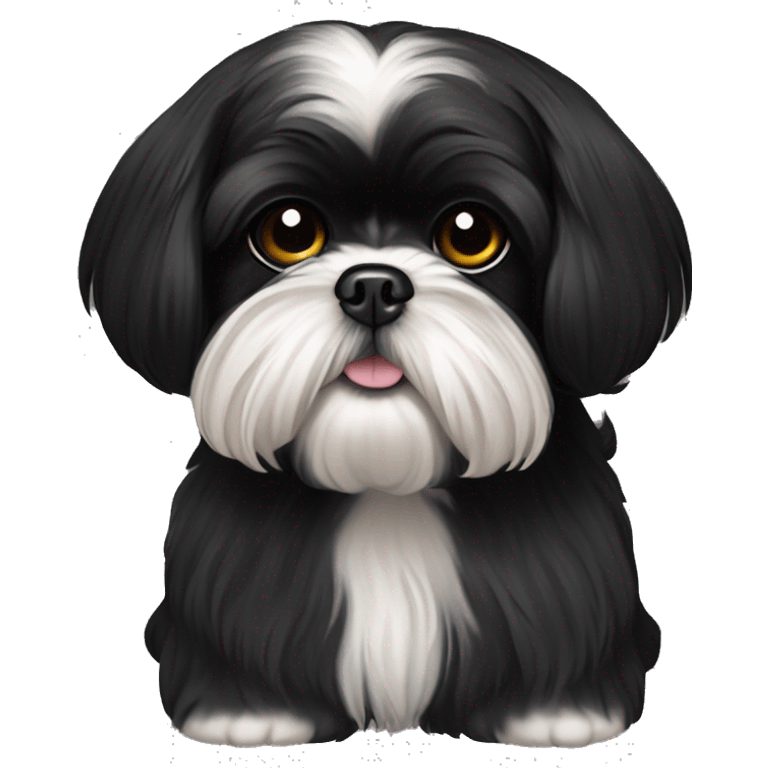 All black Black shih tzu on back emoji