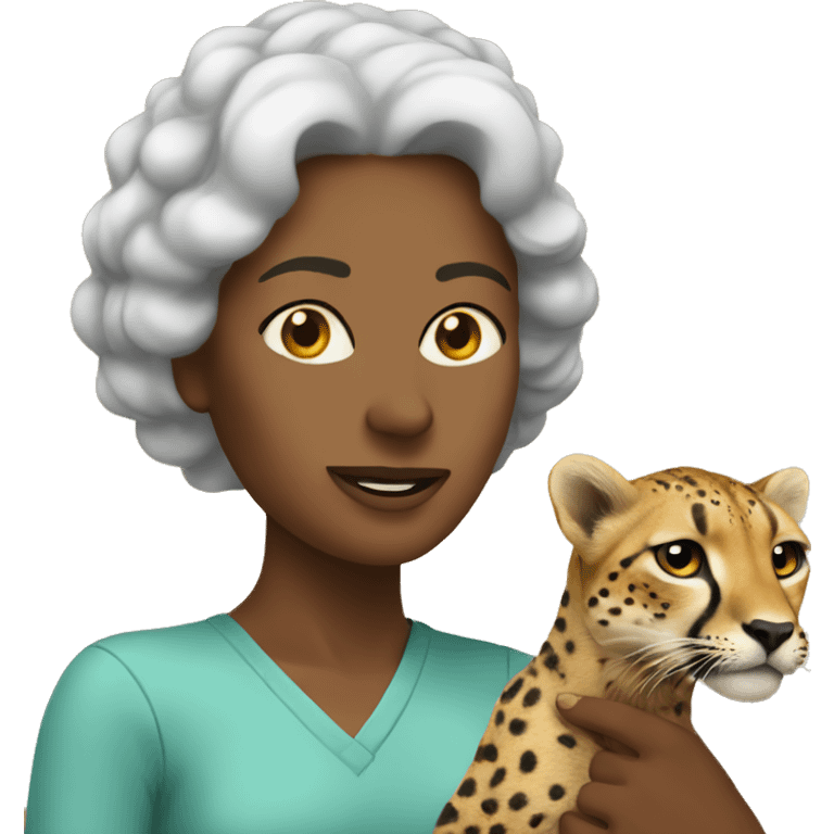 mother holding a snail with a cheetahs head emoji