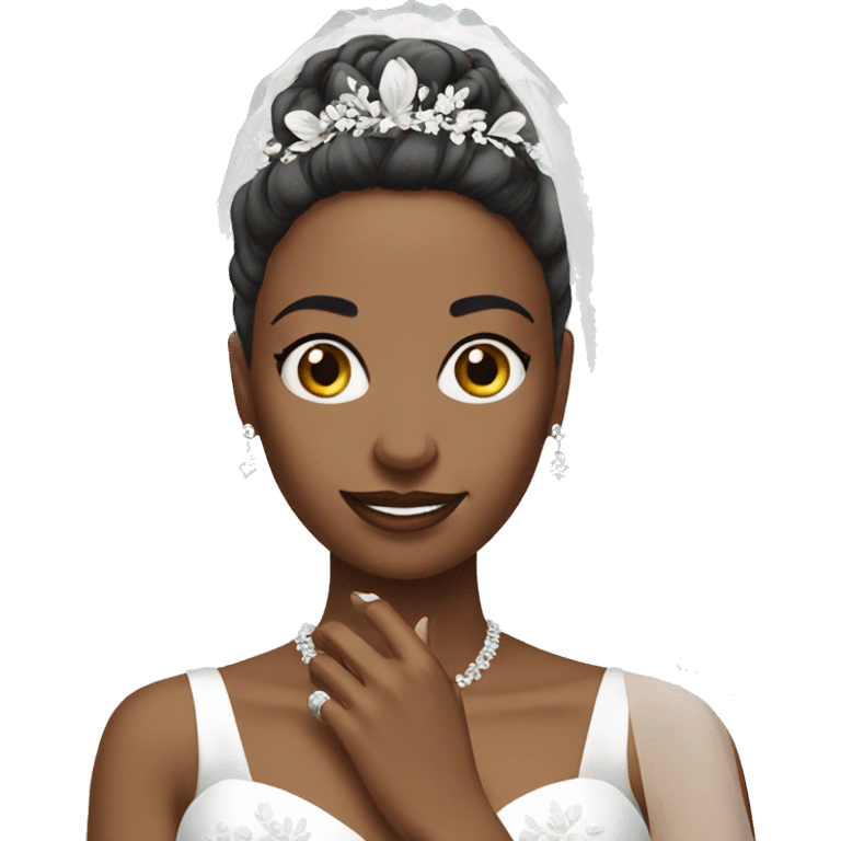 Bride with ring on finger  emoji