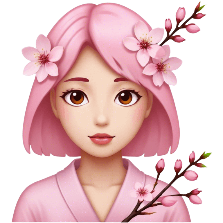 Cherry Blossom-face emoji