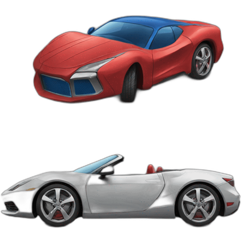 Spiderman as a car emoji