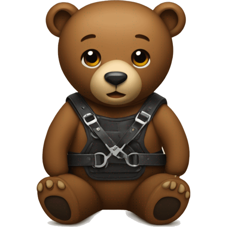 A bear in a leather harness emoji