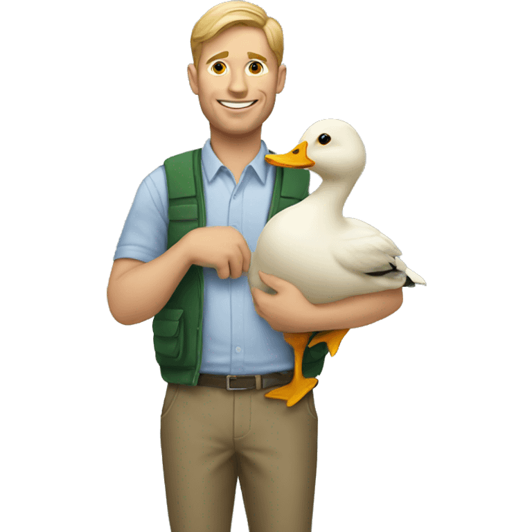 White man with pet duck  emoji