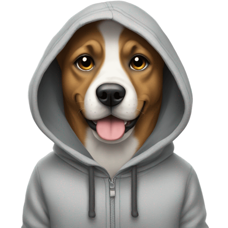 Dog wearing a hoodie emoji