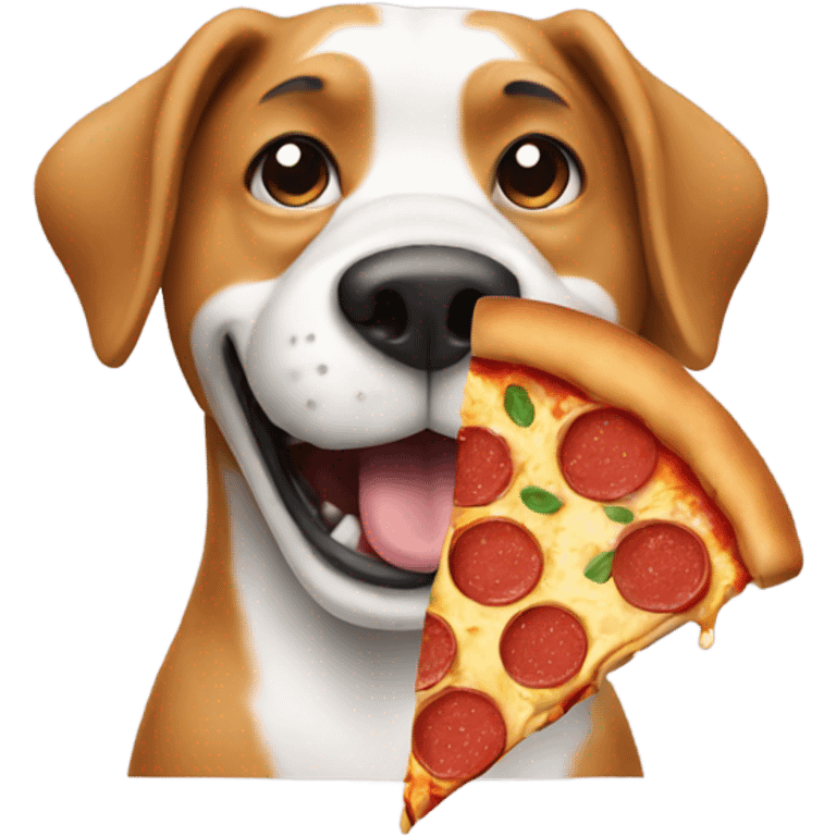 Dog eating pizza emoji