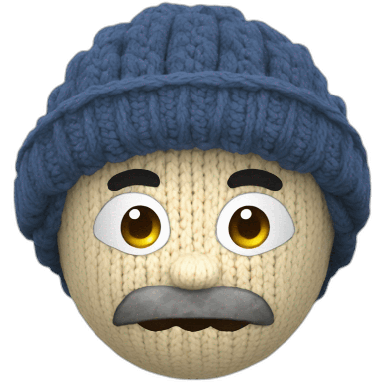 A knitted manga character emoji