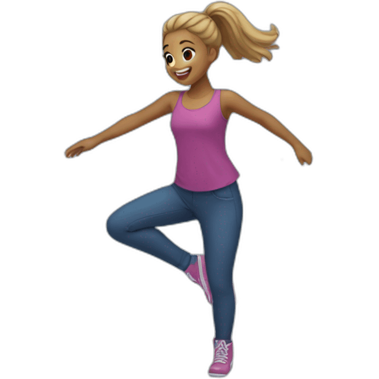 girls dancing on snow floor emoji