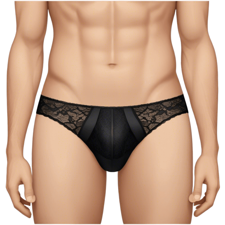 Black lace men’s briefs emoji