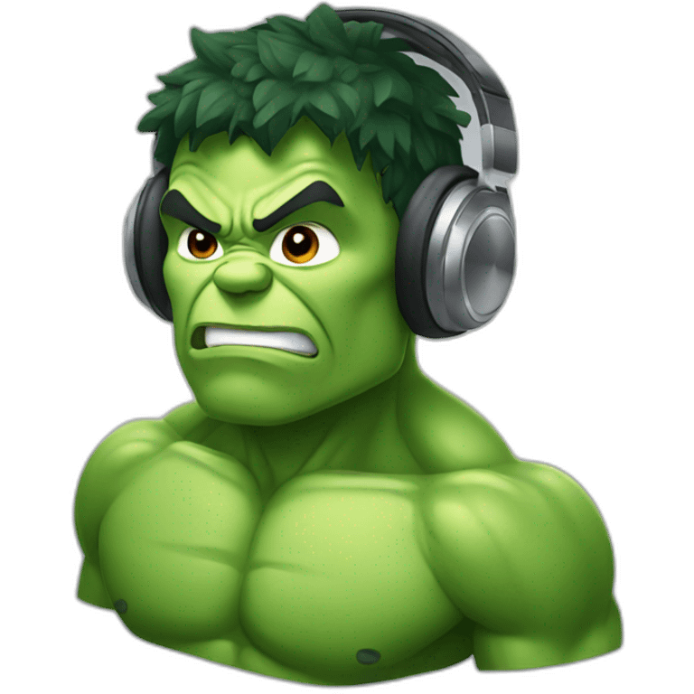 Hulk with headphone  emoji