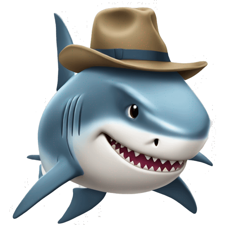 Shark WITH hat emoji