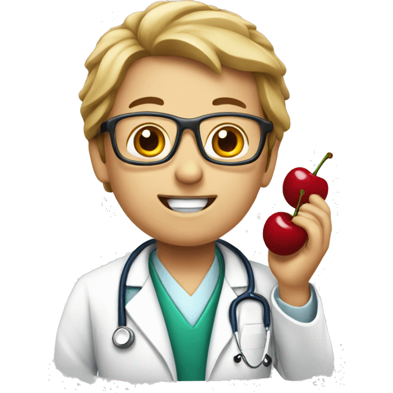 Doctor eating cherry  emoji