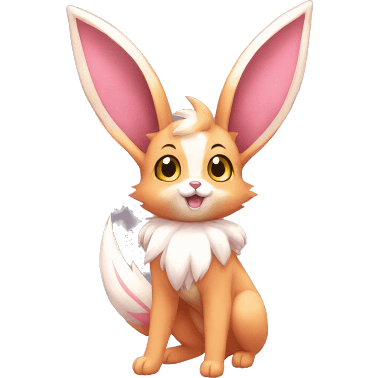 Sylveon-Eevee-Bunny-Fox-Pokémon-fusion full body emoji