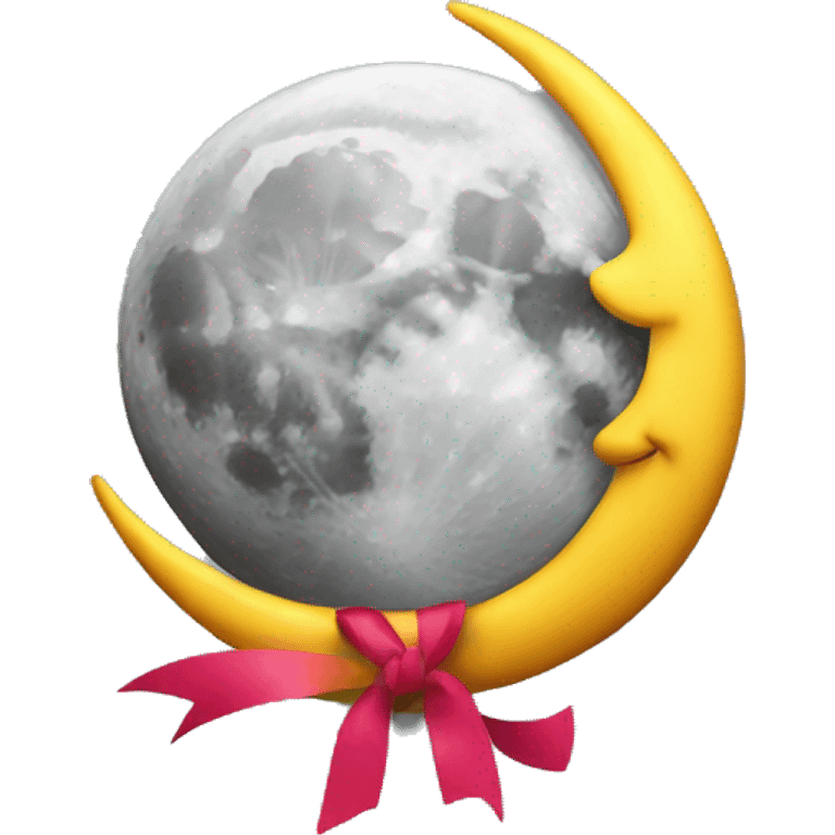 A moon with a ribbon  emoji