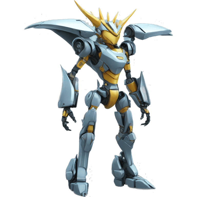 a futuristic mechanical spiky Medabot-Dragon full body emoji