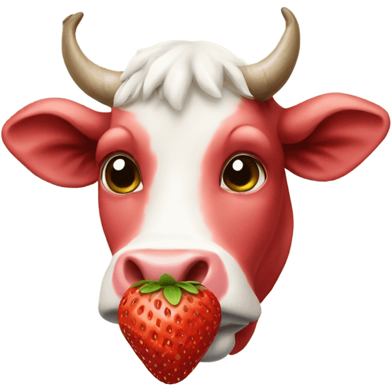 Strawberry cow emoji