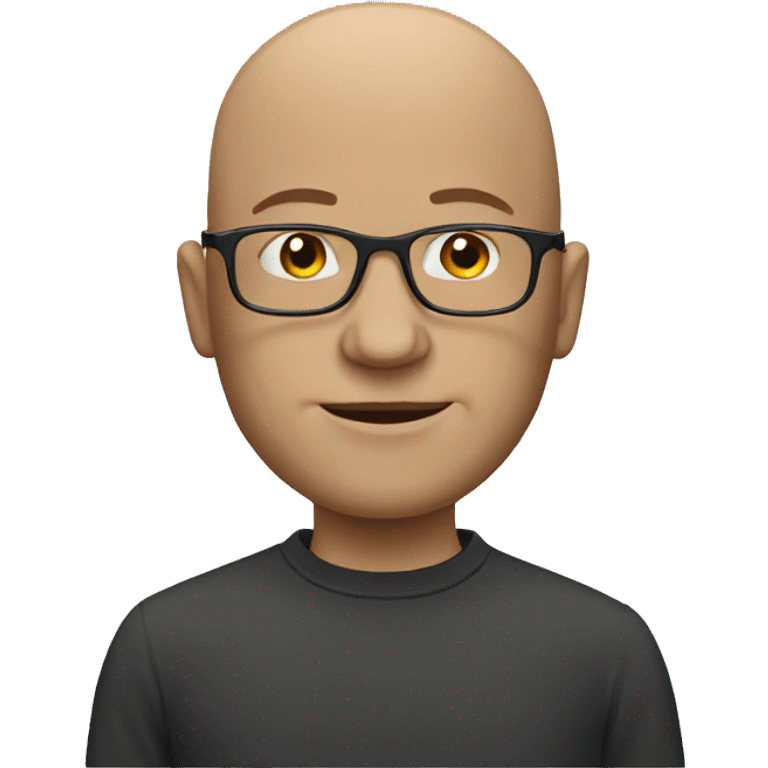 Bald man with glasse emoji