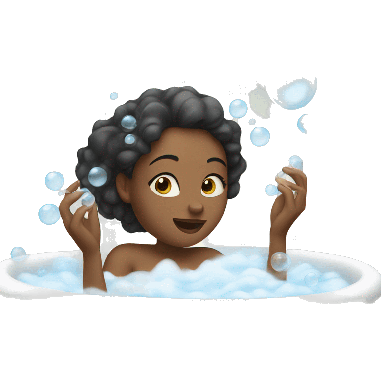 Woman taking a bubble bath emoji