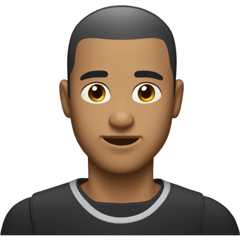 Dark buzz cut and stubble emoji