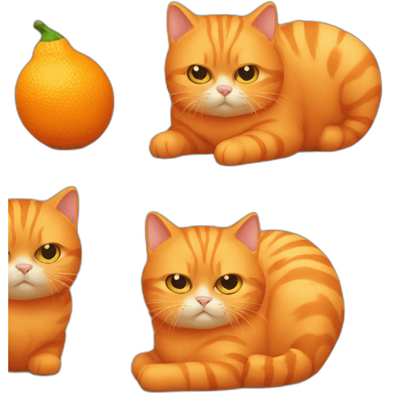 orange cat being fat emoji