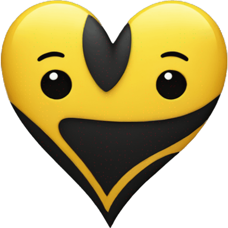 Half black and yellow heart emoji