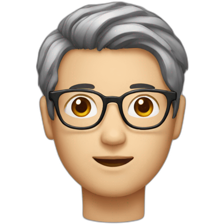 korean guy with glasses and curtain hairstyle emoji