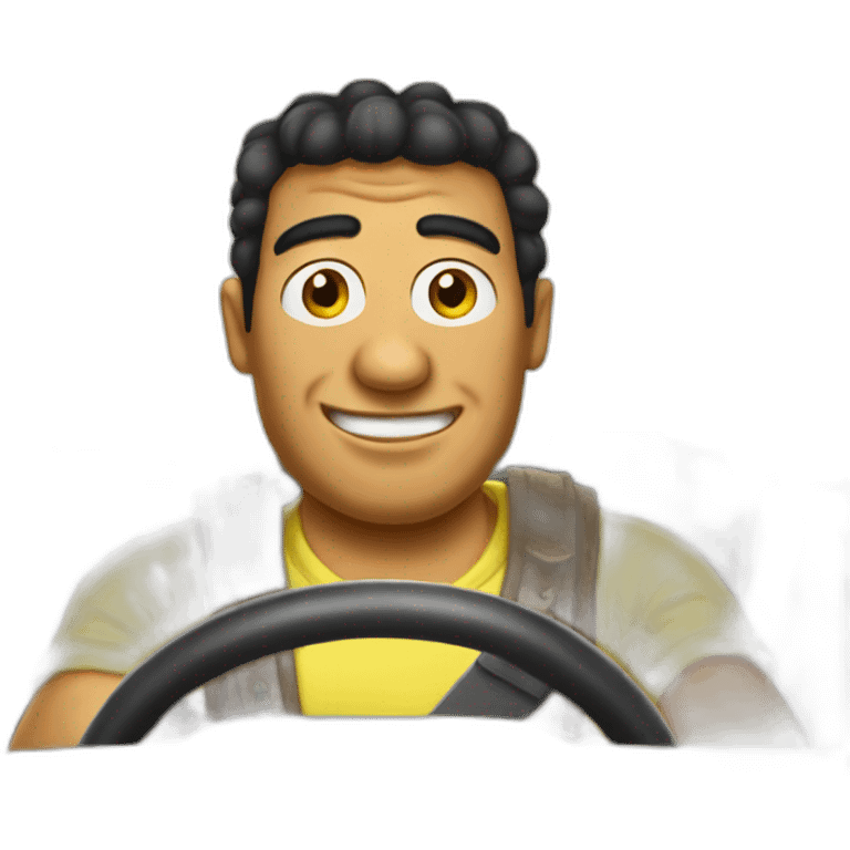 Polynesian Man Driving SpongeBob Car emoji