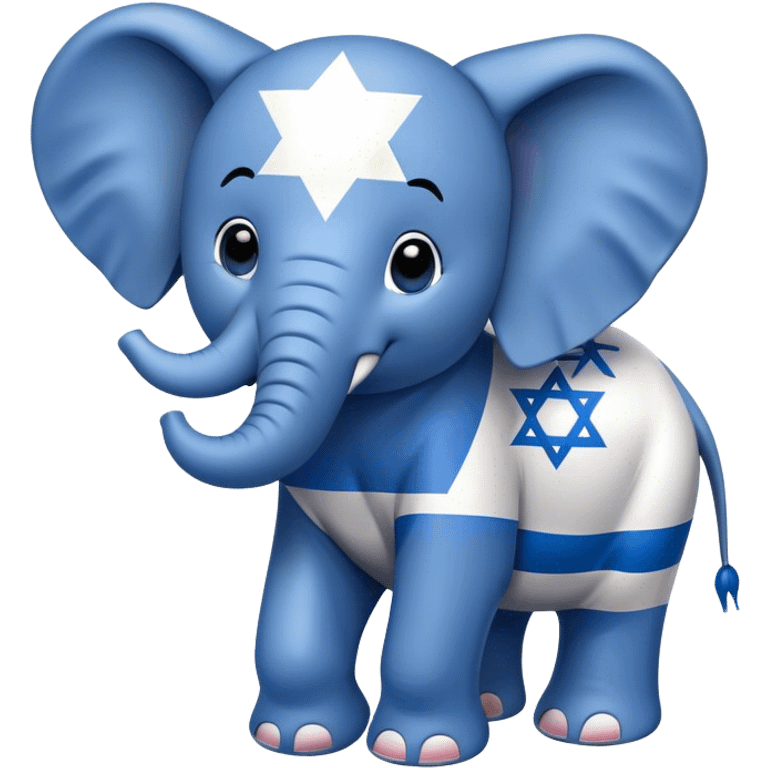 elephant with the israeli flag on its body apple style emoji