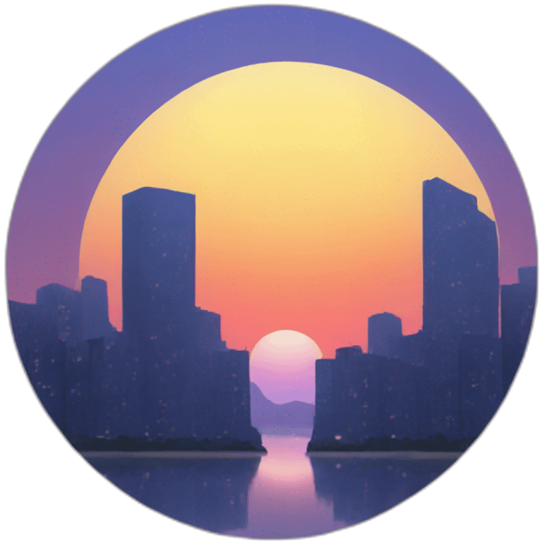 Sunset on city emoji