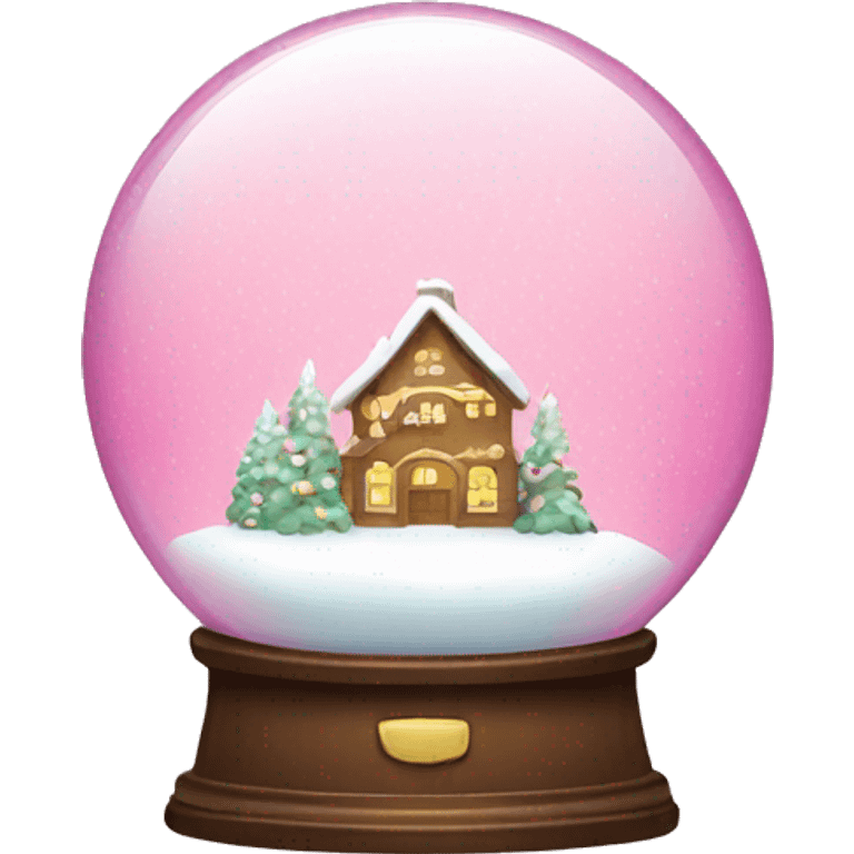 Pink snow globe emoji