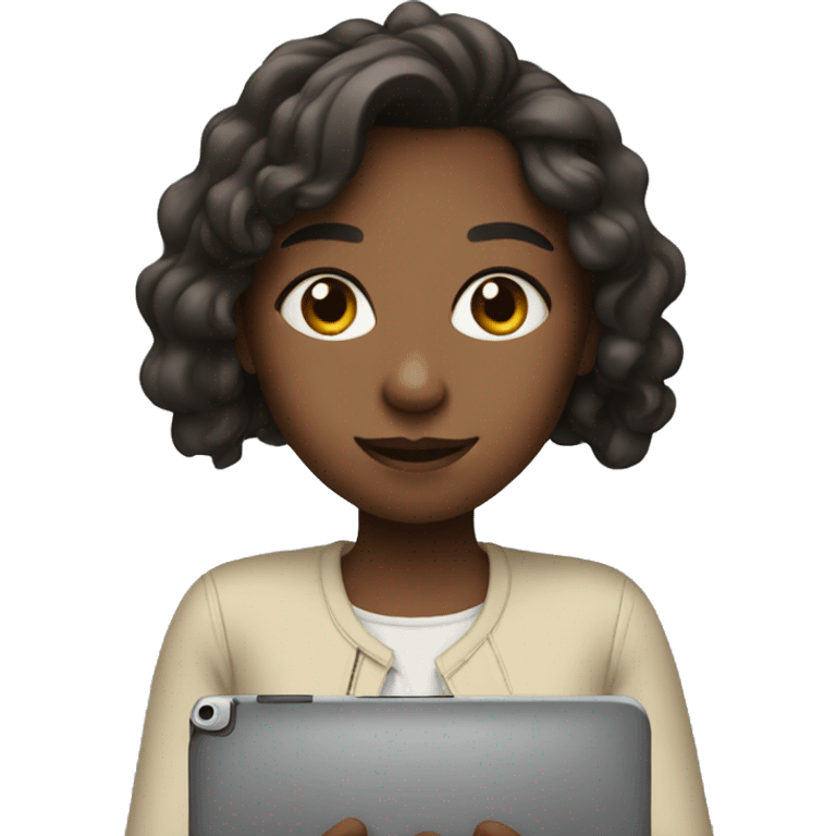 a girl with an ipad emoji