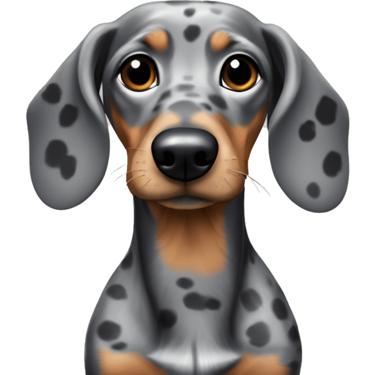 Gray dachshund with dark gray spots emoji